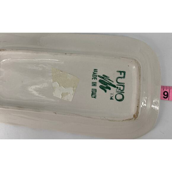 Furio Christmas Tree Sponge Holiday Butter Dish with lid Italy Stoneware - Picture 7 of 7